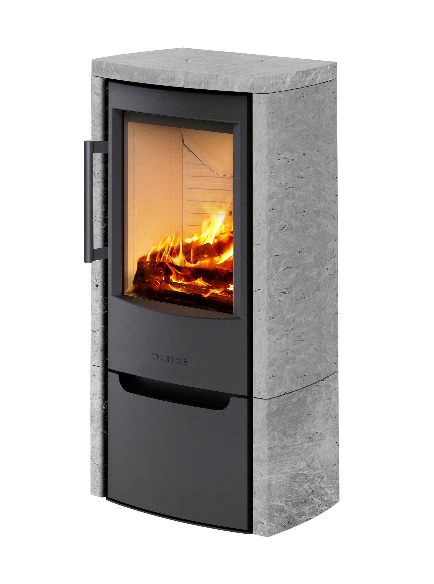 Kaminofen Wiking Miro 4 mit Natursteinverkleidung und Holzfachtür Kaminofen Wiking Miro 4 mit Natursteinverkleidung und Holzfachtür